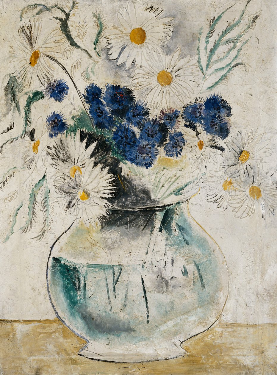 Margaridas e flores em uma tigela de vidro de Christopher Wood