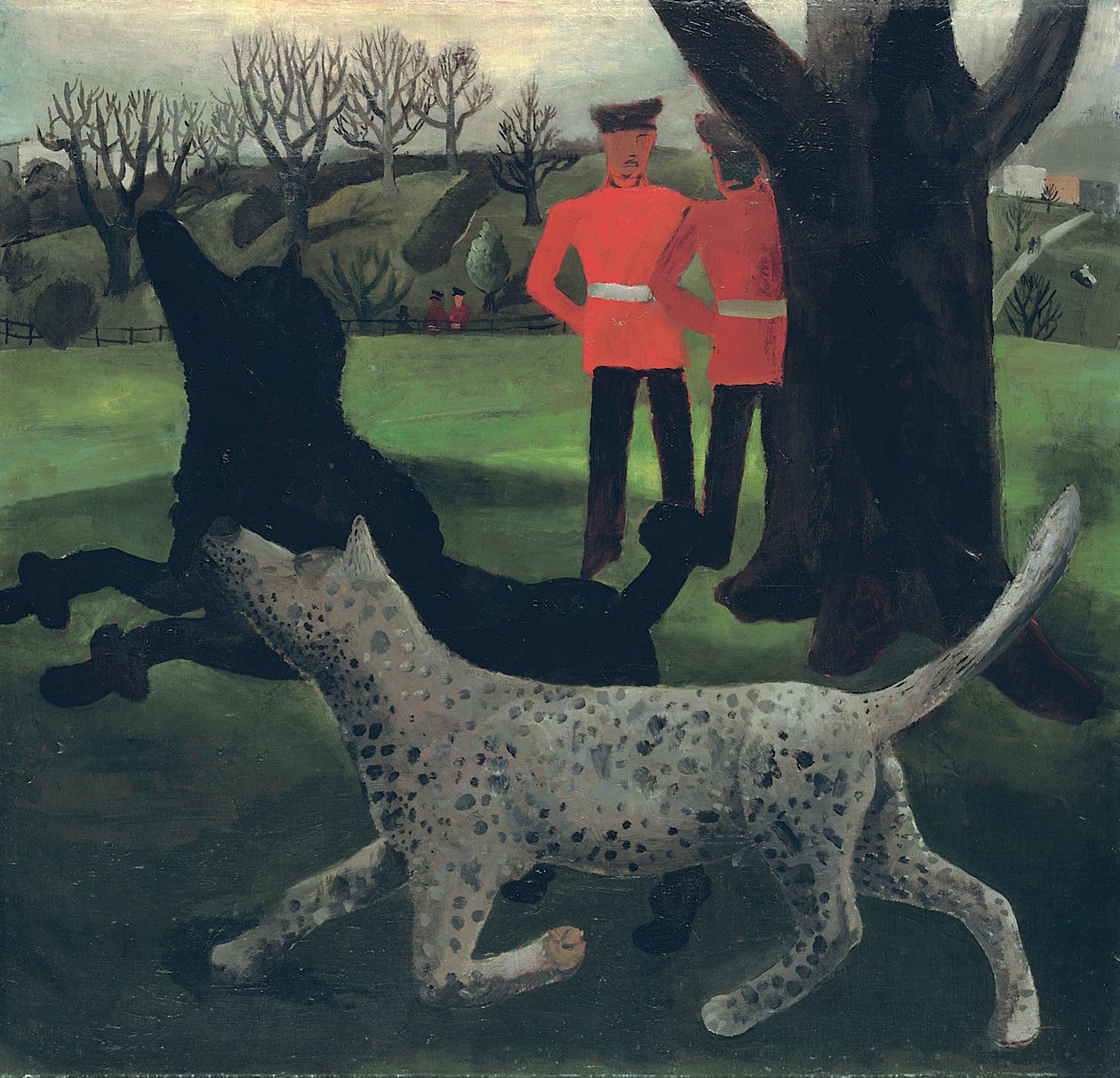 Cães Brincando de Christopher Wood