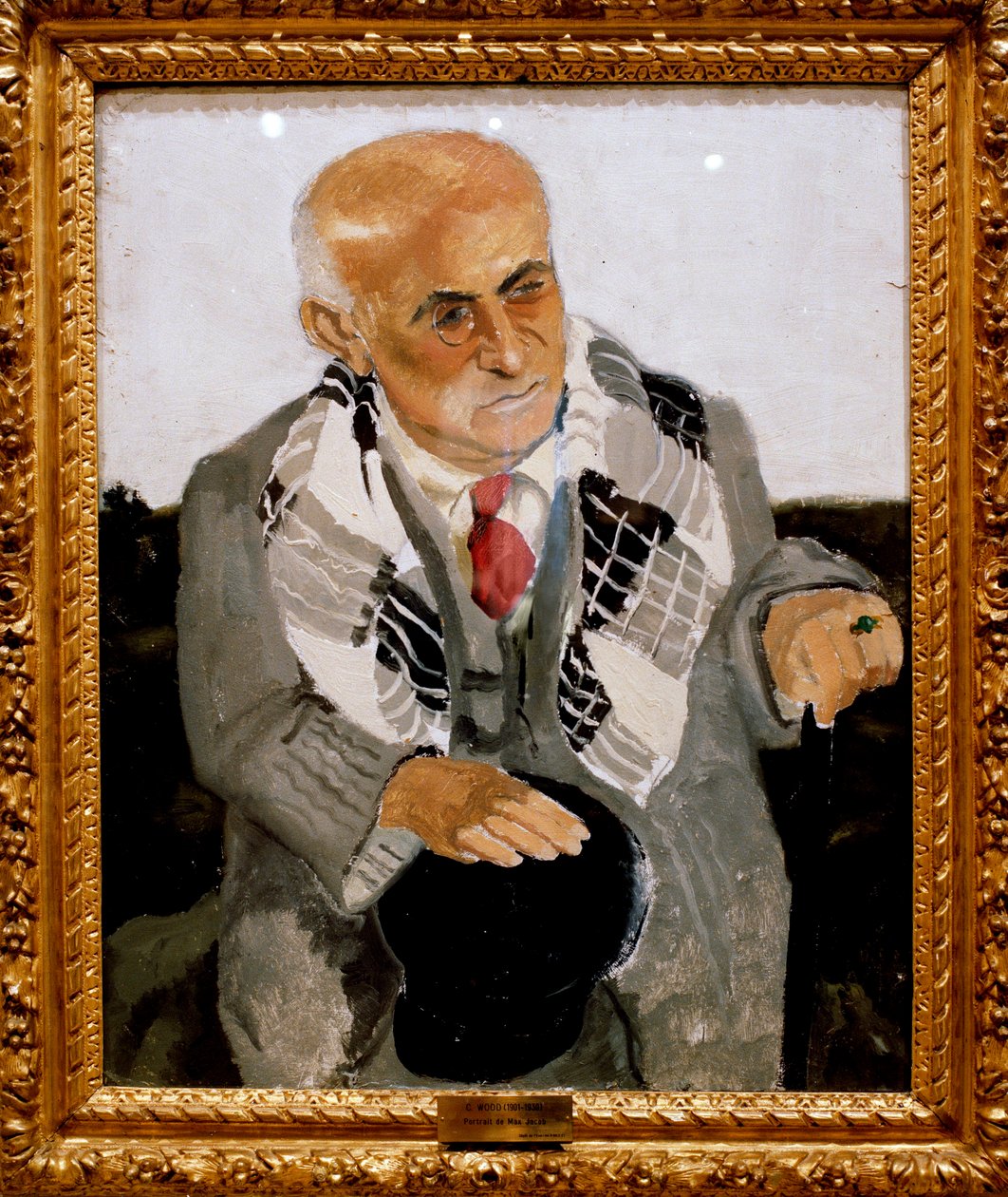 Retrato do poeta francês Max Jacob (1876-1944) Pintura de Christopher Wood (1901-1930) 1930 ao redor de Orleans, Museu de Belas Artes. de Christopher Wood