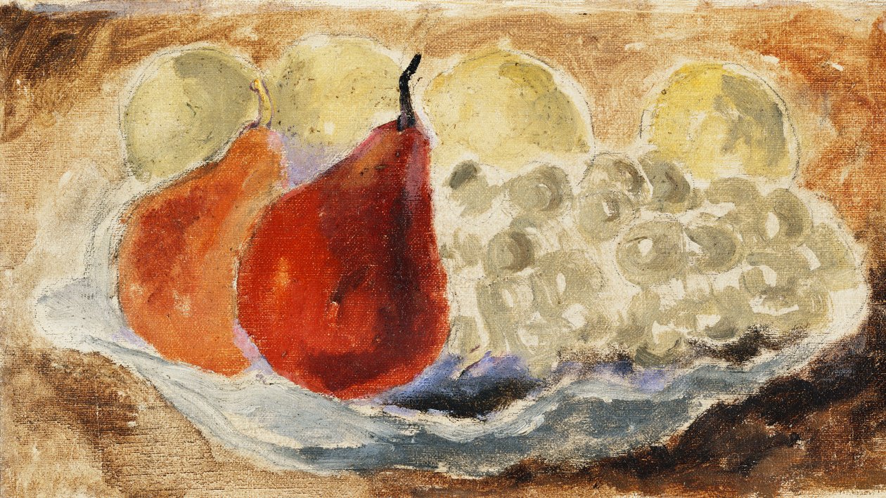 Shell, Dish and Fruit, c.1922 (óleo a bordo) de Christopher Wood