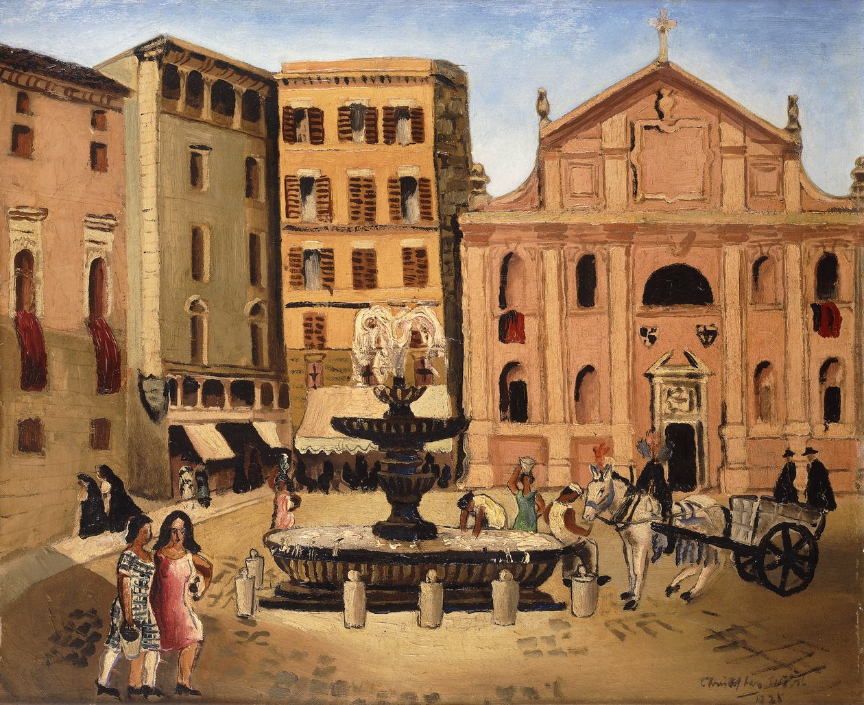 Praça em Roma de Christopher Wood