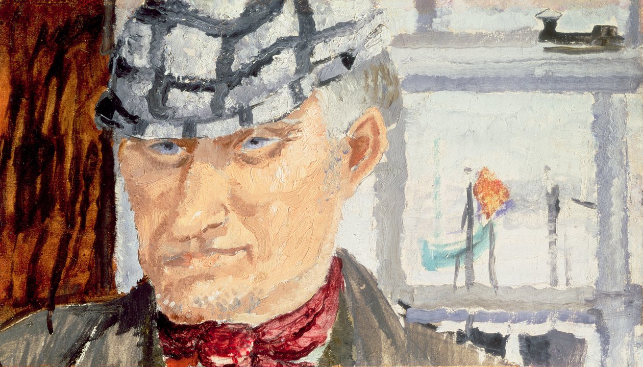 O Pescador, 1928 (óleo em papelão) de Christopher Wood