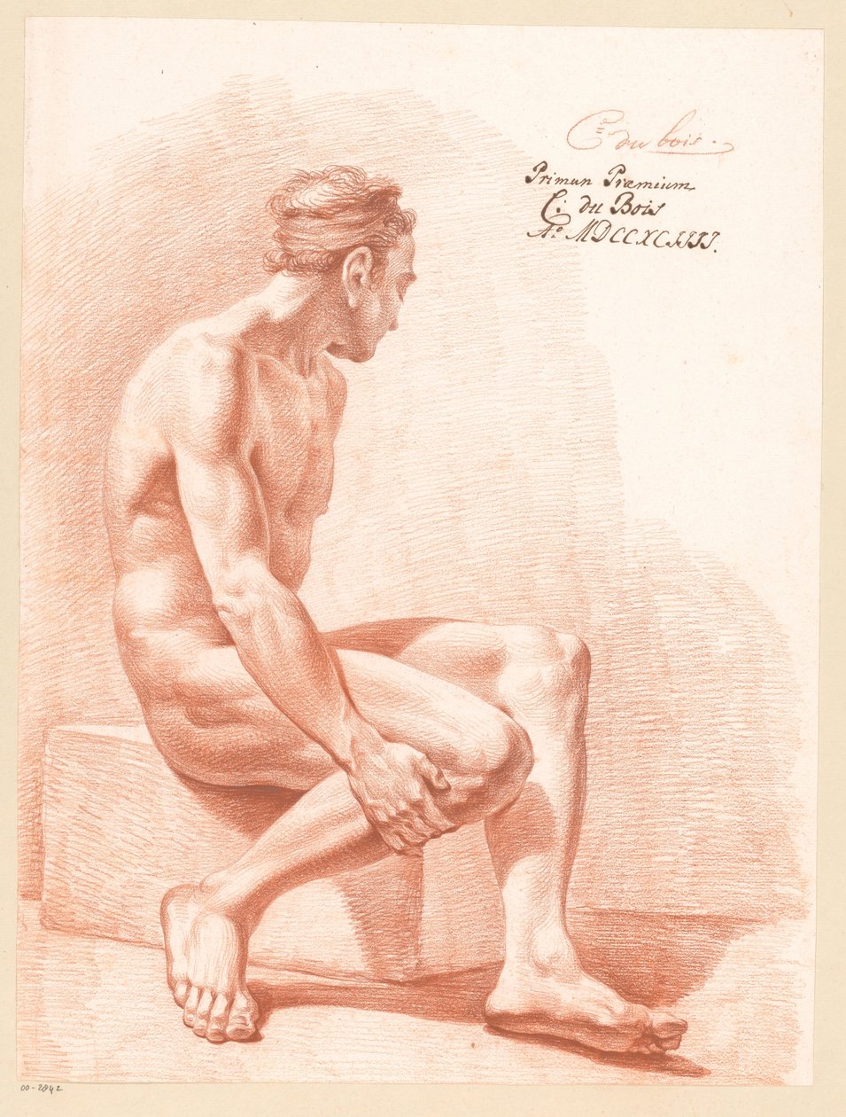 Nu masculino sentado, vista lateral (1º prémio 1794) de Chrétien Dubois