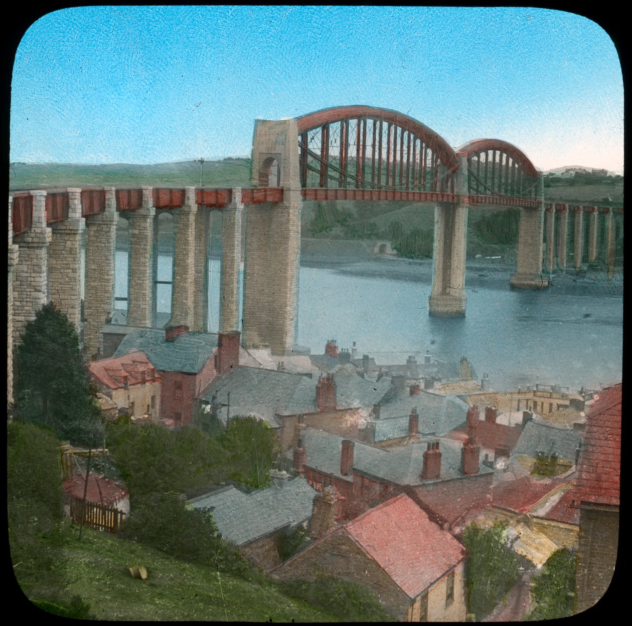 Royal Albert Bridge, Saltash, Cornualha, final do século XIX ou início do século XX de Church Army Lantern Department