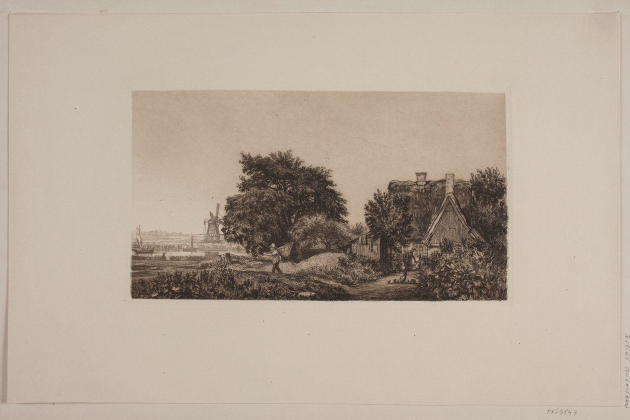 paisagem com moinho de Cilius Johannes Konrad Andersen