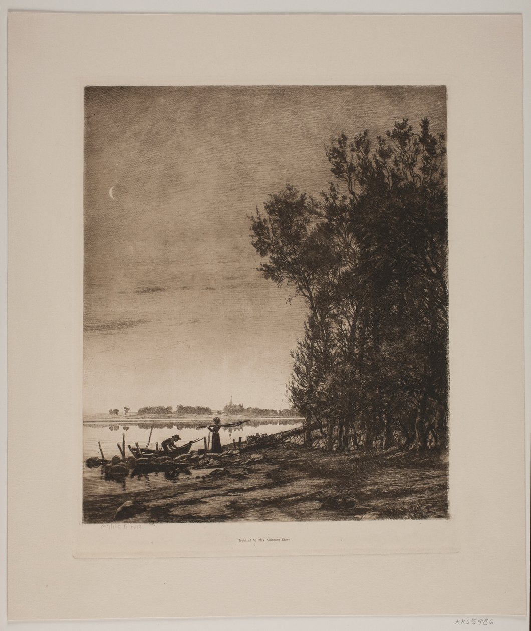 Árvores por um lago de Cilius Johannes Konrad Andersen