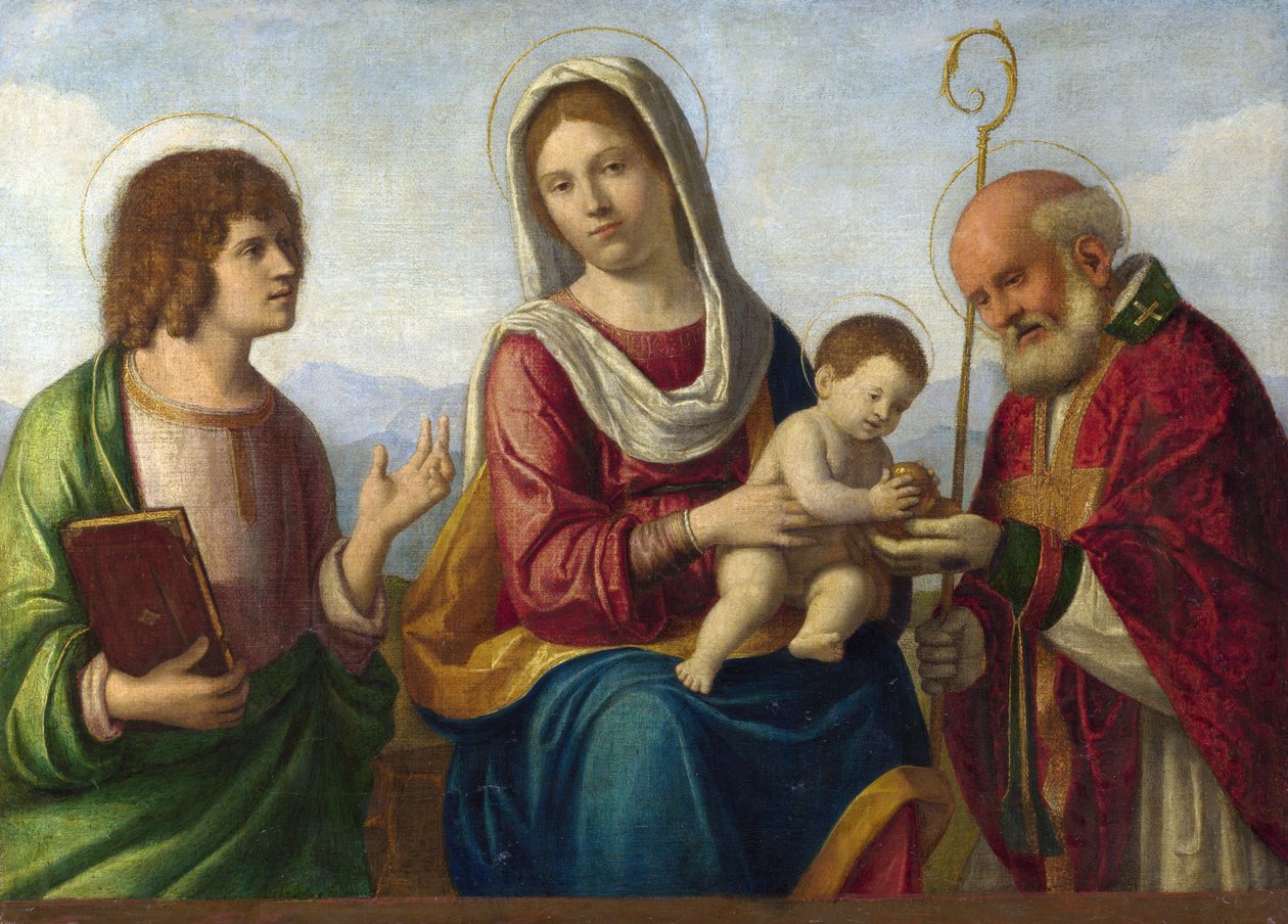 Madonna e Criança entre os Santos João Evangelista e Nicolau de Bari de Cima da Conegliano