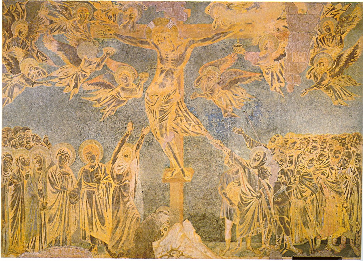 crucifixão no transepto esquerdo de Cimabue
