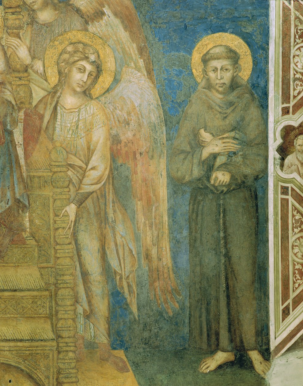 São Francisco com um detalhe de afrescos de anjo de 440729 de Giovanni Cimabue