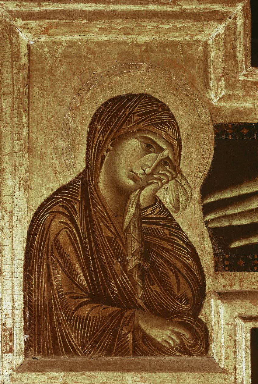 Crucifixo: detalhe da Virgem (tempera sobre madeira de Cimabue