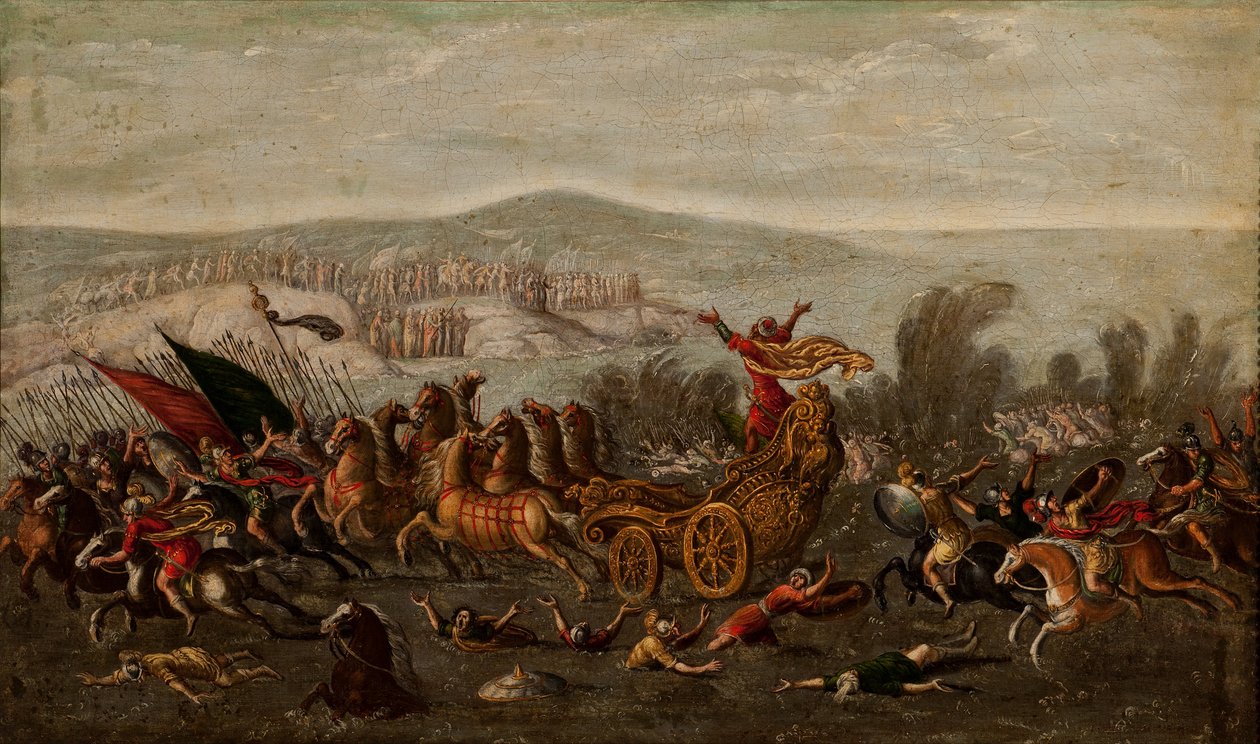 Os israelitas cruzando o Mar Vermelho de Juan de la Corte