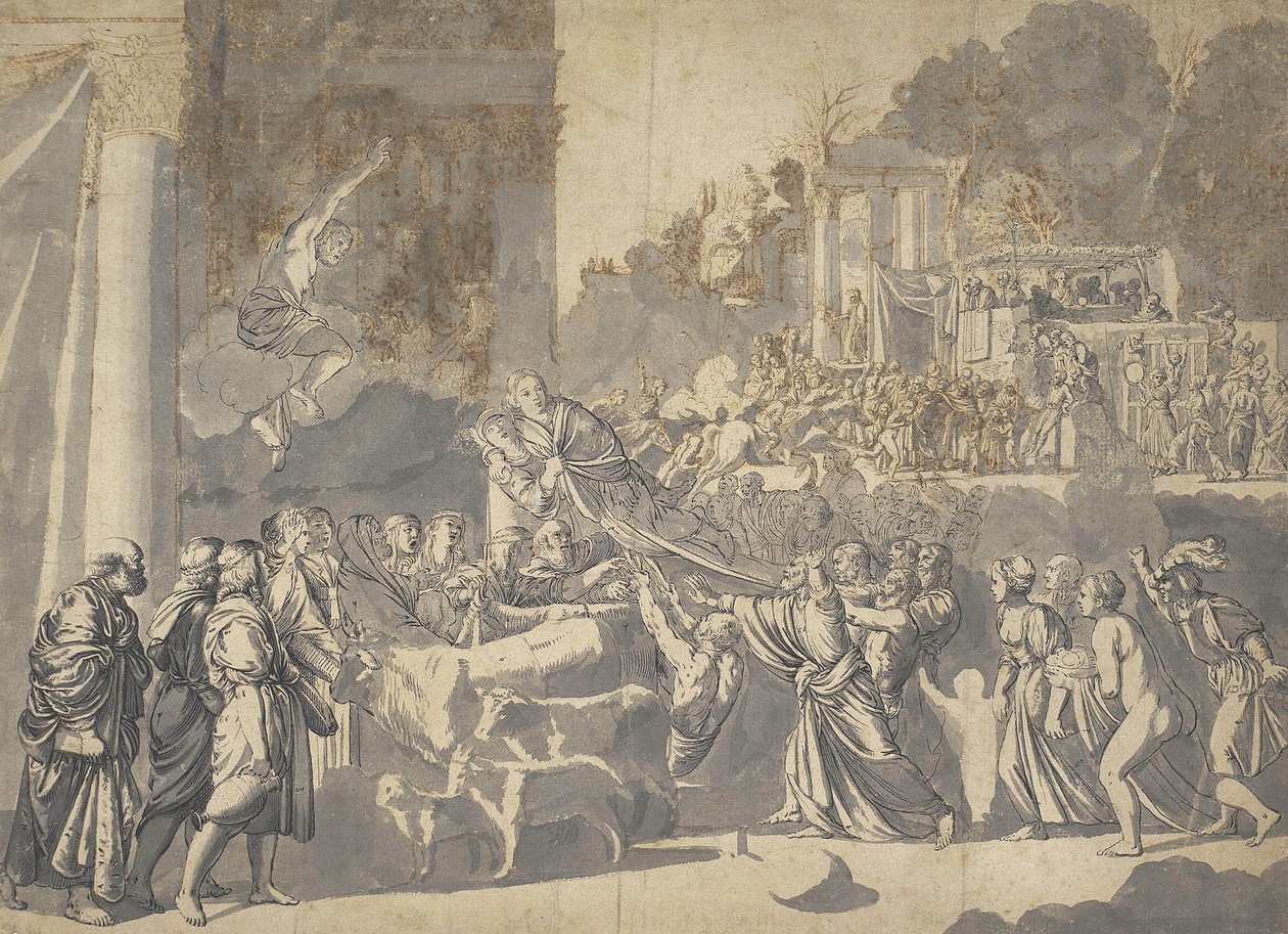 Os contentes de Circle of Adam Elsheimer