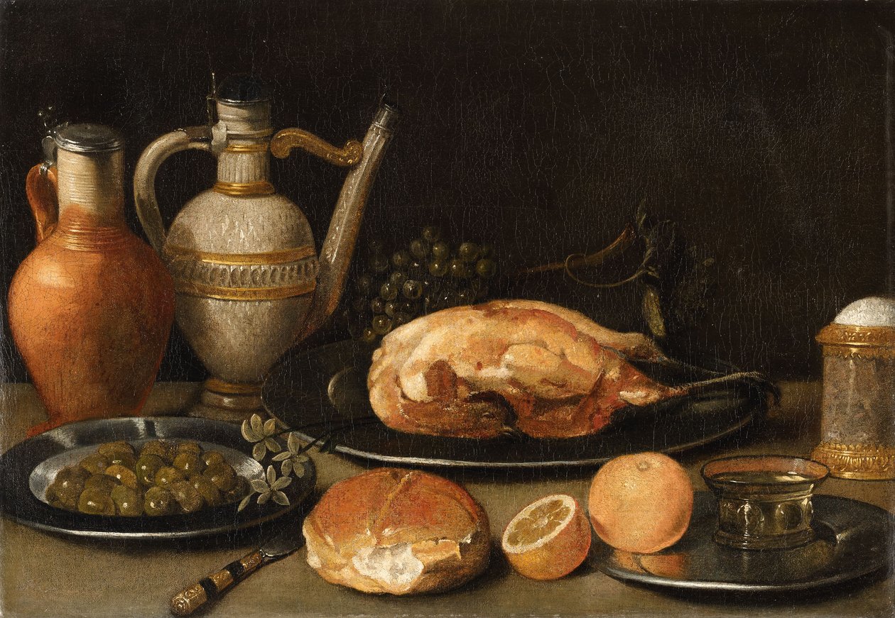 Alemão: Natureza morta do pequeno-almoço de Circle of Georg Flegel