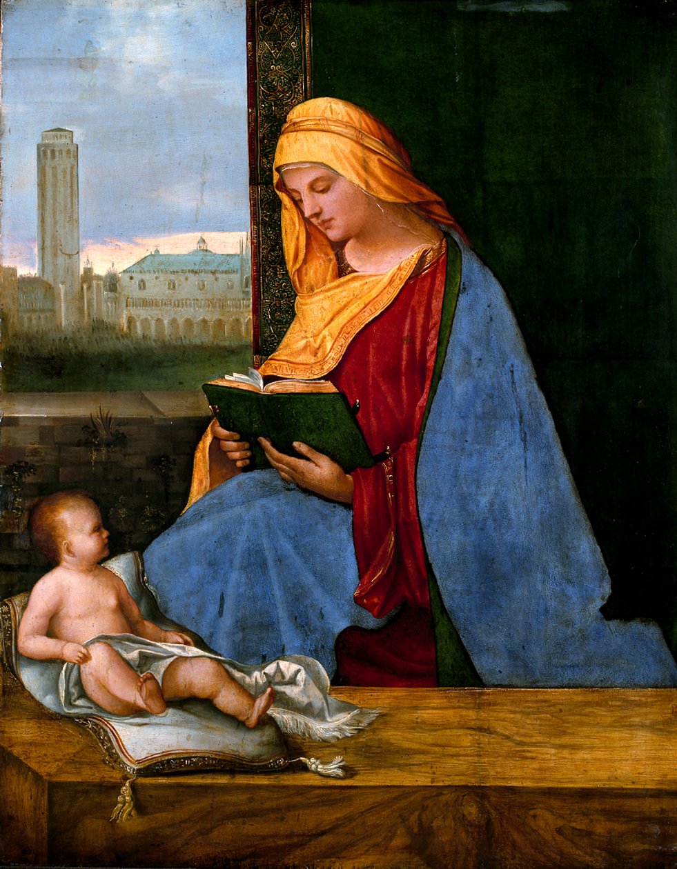 A Virgem e o Menino com vista para Veneza (A Madona de Tallard) de circle of Giorgione