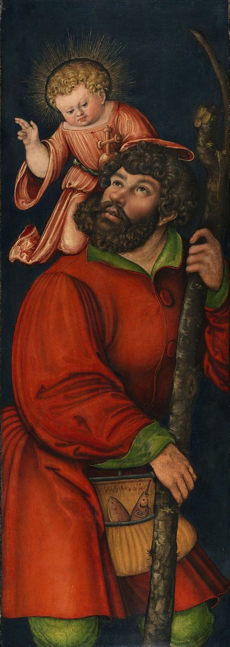 Alemão: Der heilige Christophorus São Cristóvão de Circle of Lucas Cranach the Elder