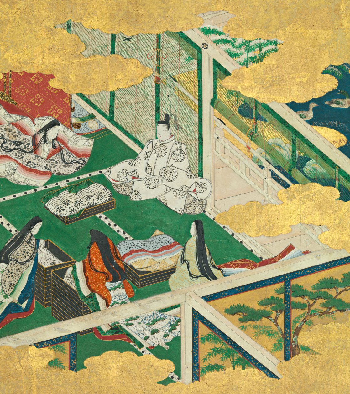 Uma linda guirlanda Tamakazura, século XVII. de Circle of Tosa Mitsuyoshi