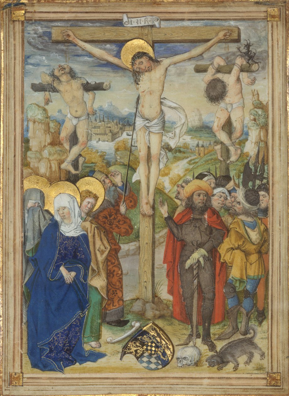 A Crucificação, 1481-82. de Circle of the Housebook Master