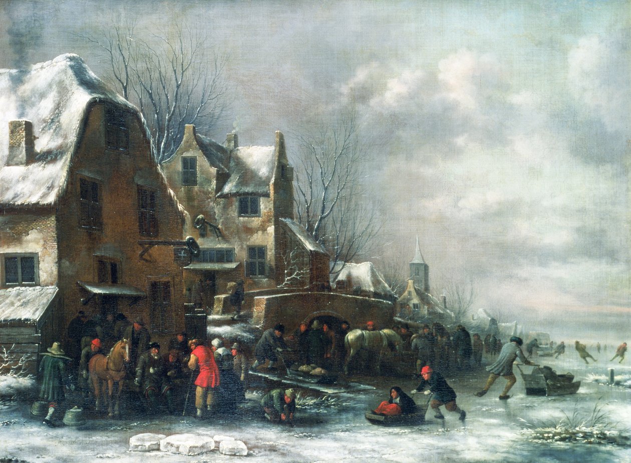 Uma paisagem de inverno de Claes Molenaer