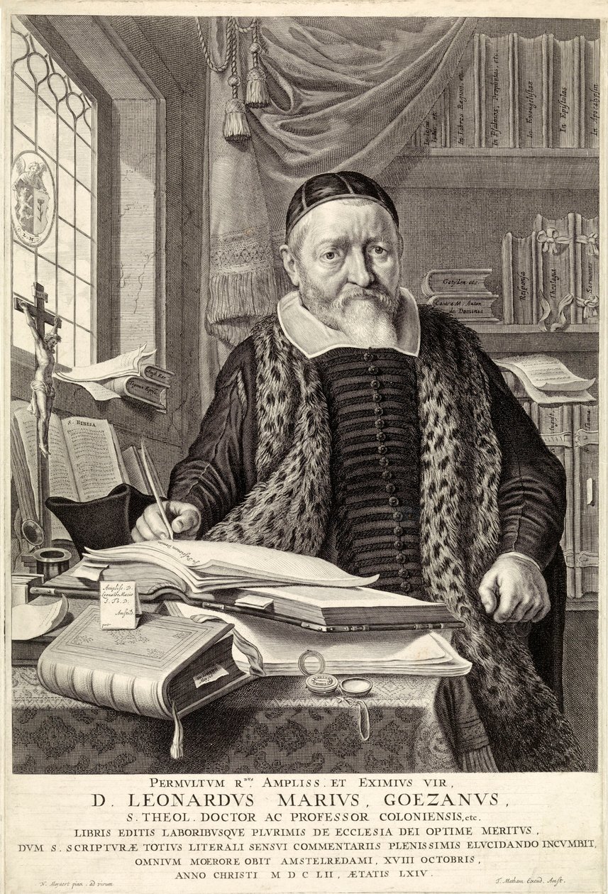 D. Leonardus Marius Goezanus, pub. gravura de 1654. de Claes Corneliszoon Moeyaert