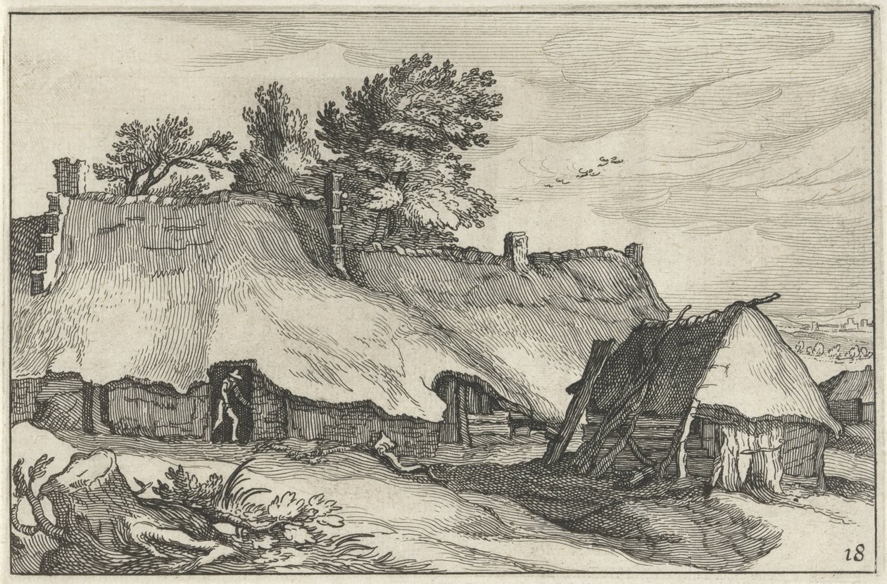 Casa de campo e pequeno celeiro
Paisagens com explorações agrícolas (título da série) de Claes Jansz. Visscher (II)