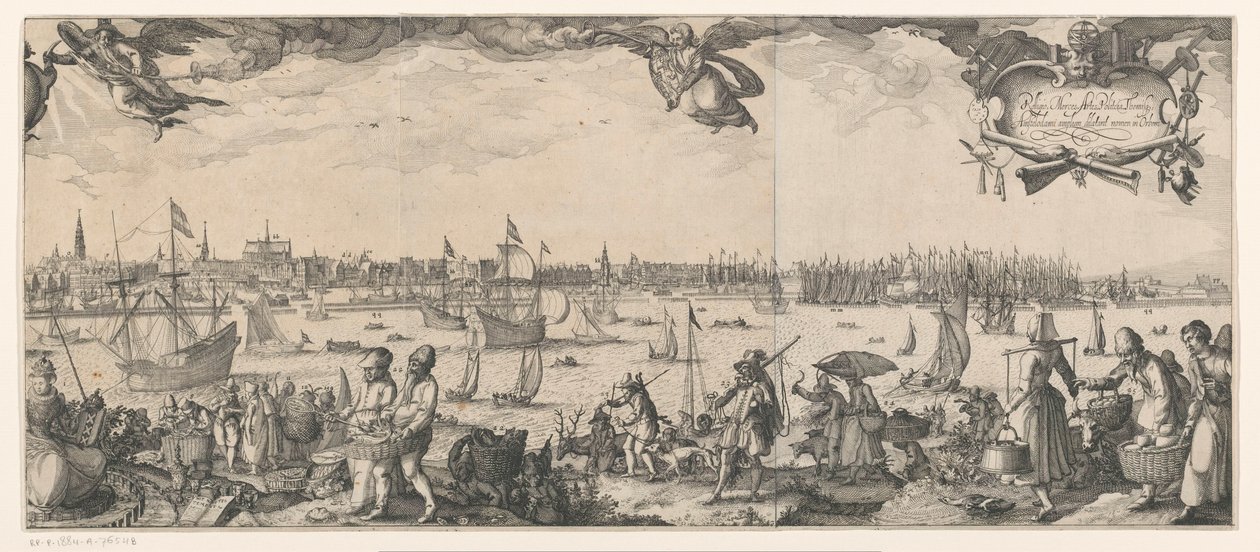 Perfil de Amesterdão, visto do IJ (parte direita) de Claes Jansz. Visscher (II)