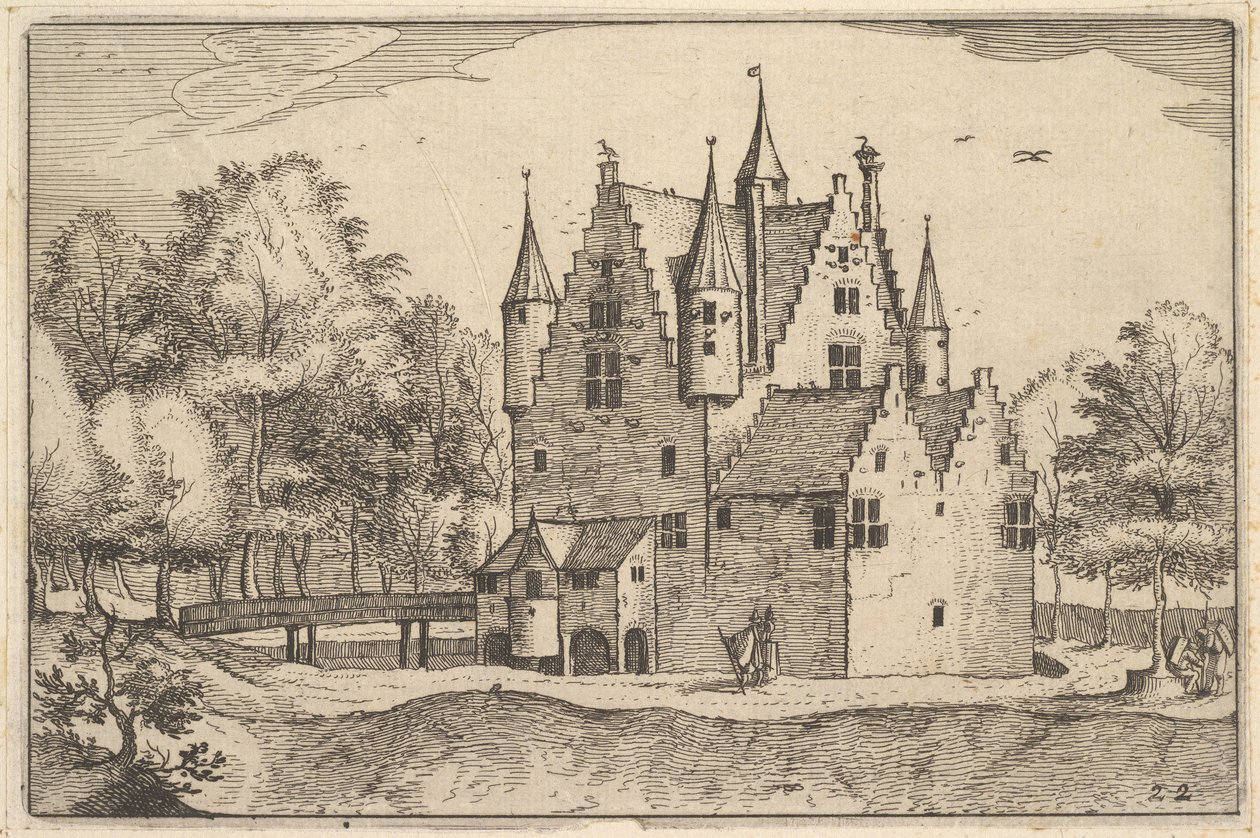 Uma placa do castelo 22 das cidades de Regiunculae e vários Ducados de Brabante, ca. 1610 de Claes Jansz Visscher