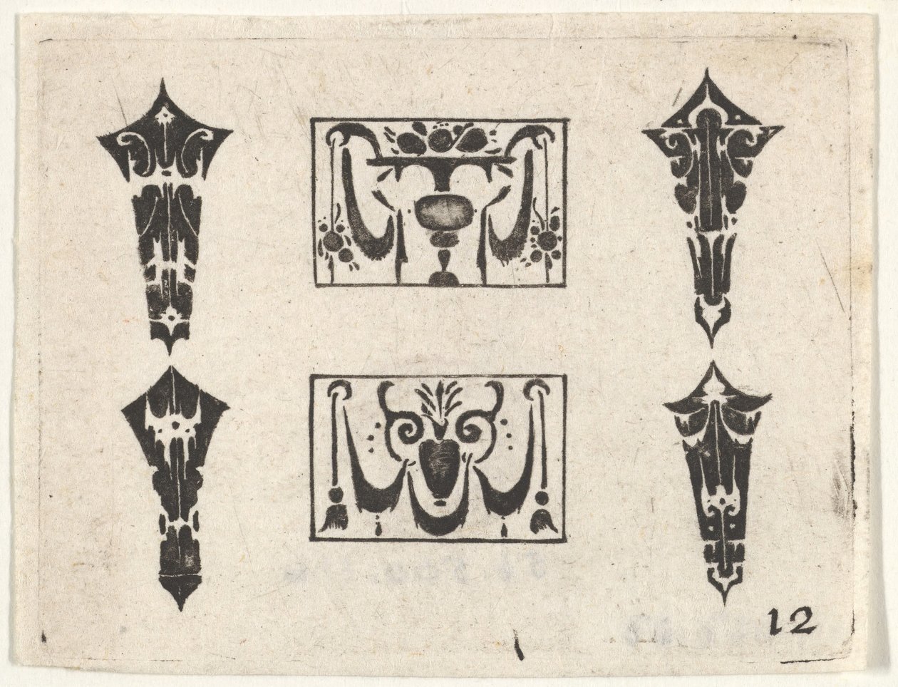 Impressão em preto com dois painéis horizontais e quatro biséis, ca. 1620 de Claes Jansz Visscher