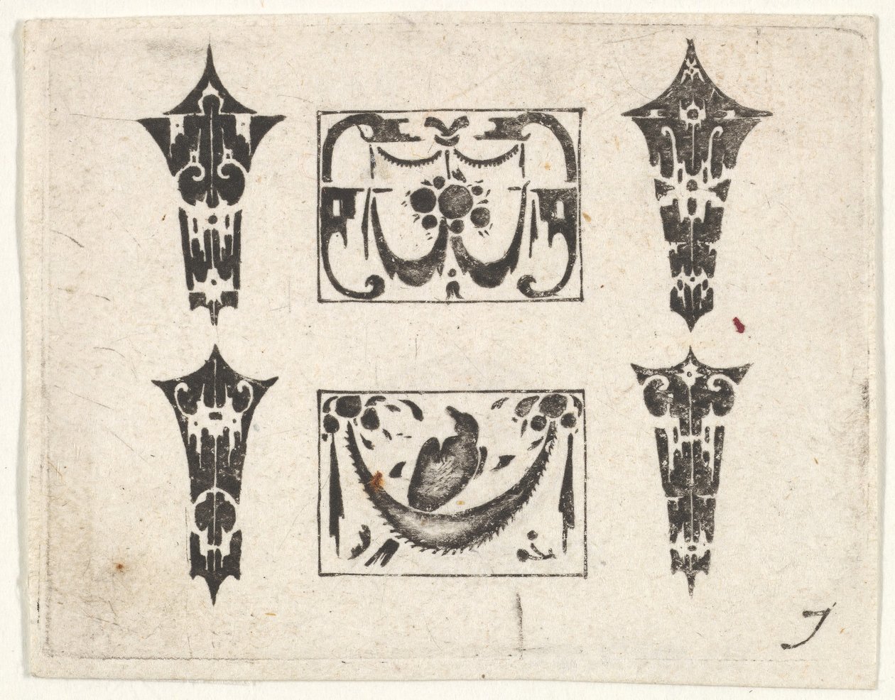 Impressão em preto com dois painéis horizontais e quatro biséis, ca. 1620 de Claes Jansz Visscher