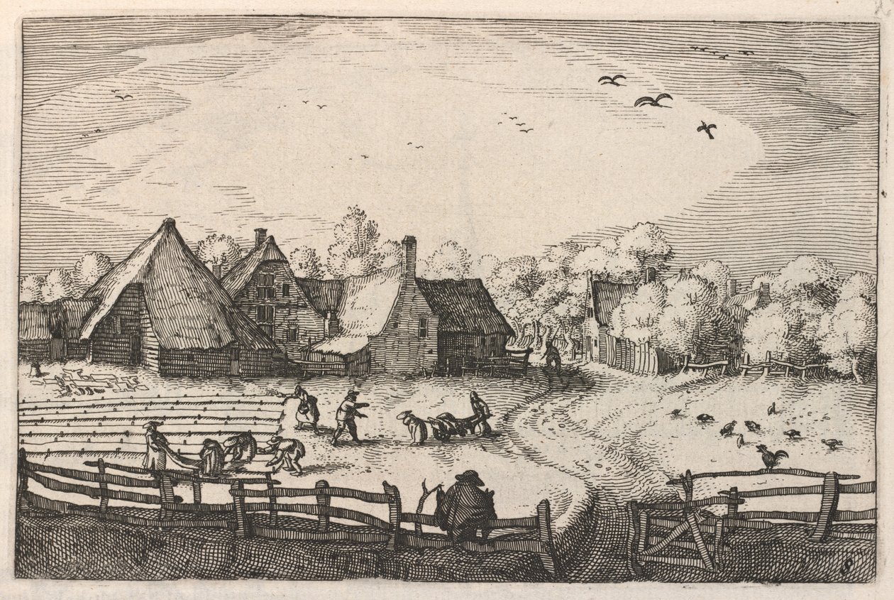 Blekerye aededuyne gelegen (Fazendas e Campos de Branqueamento) de Claes Jansz Visscher