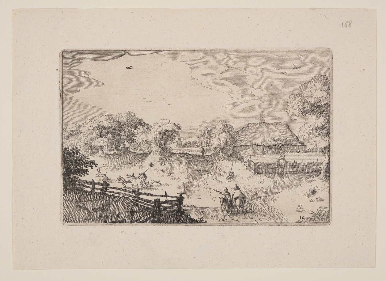 Estrada Perto das Dunas, a partir de Vistas nos Arredores de Haarlem (Plaisante Plaetsen) de Claes Jansz. Visscher