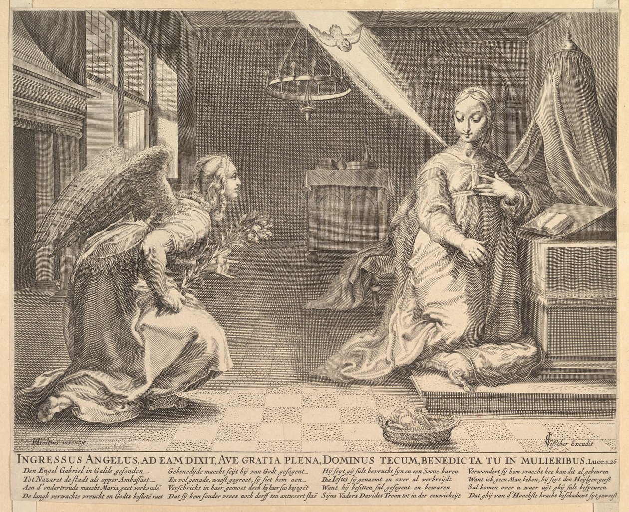 A Anunciação, antes de 1652. de Claes Jansz Visscher