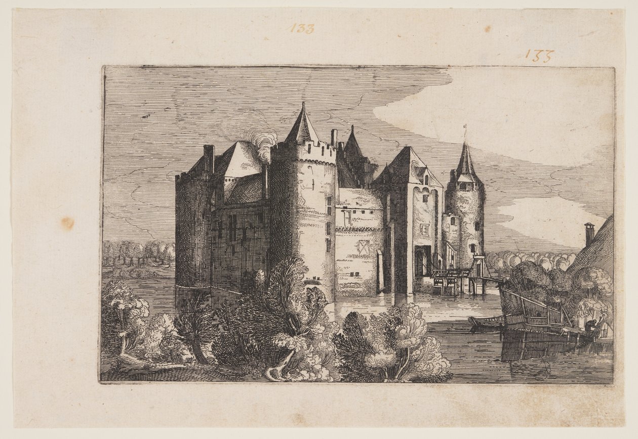 O Castelo de Muiden, de Quatro Castelos na Holanda e Utrecht de Claes Jansz. Visscher