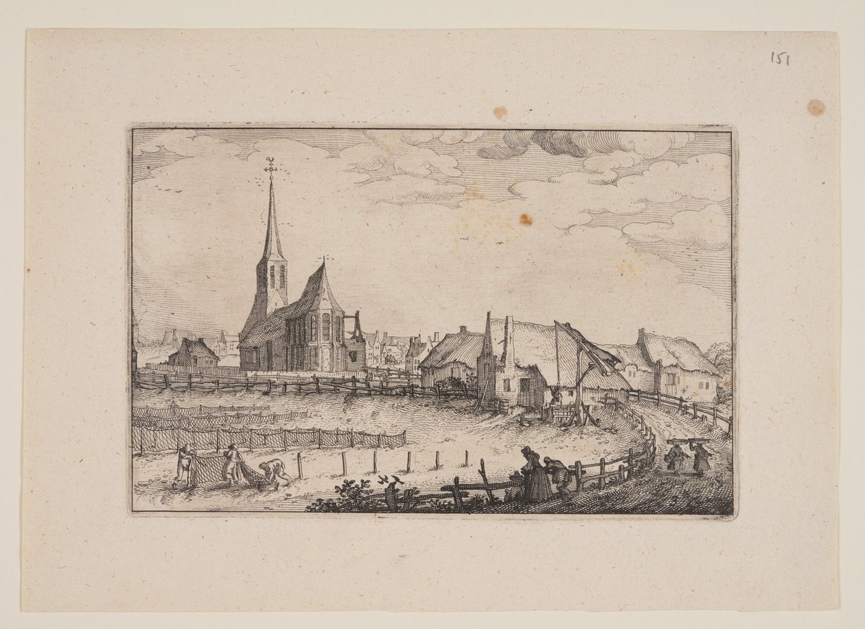 A aldeia de Zandvoort, a partir de vistas nos arredores de Haarlem (Plaisante Plaetsen) de Claes Jansz. Visscher
