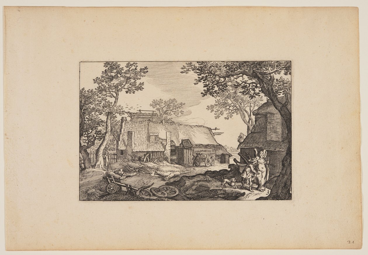 Tobias e o Anjo, de Paisagens (Verscheyden aerdige Lanthuysen...) de Claes Jansz. Visscher