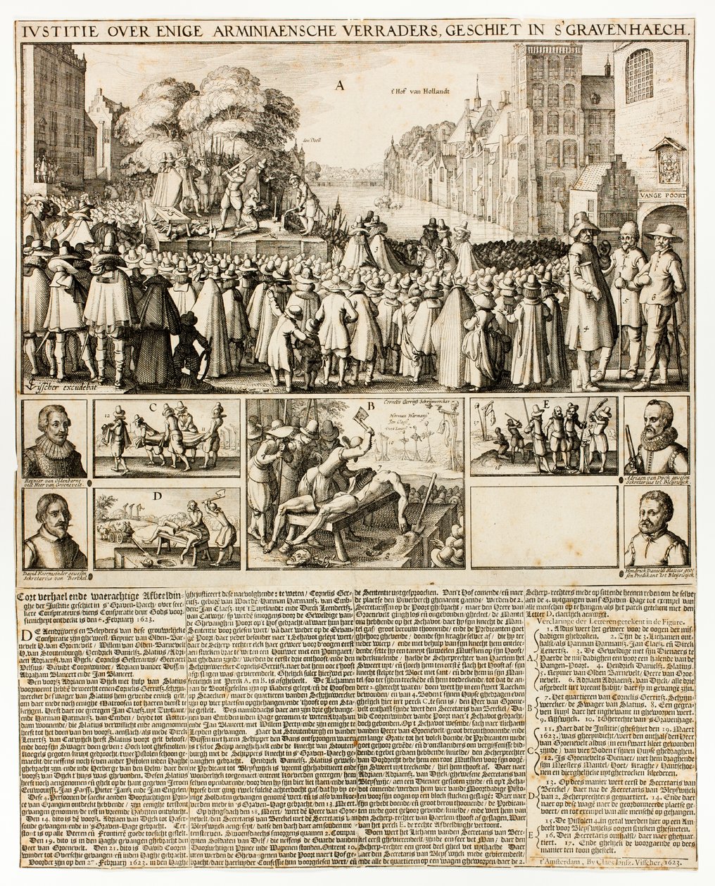 Execução de arminianos em Haia de Claes Jansz. Visscher II