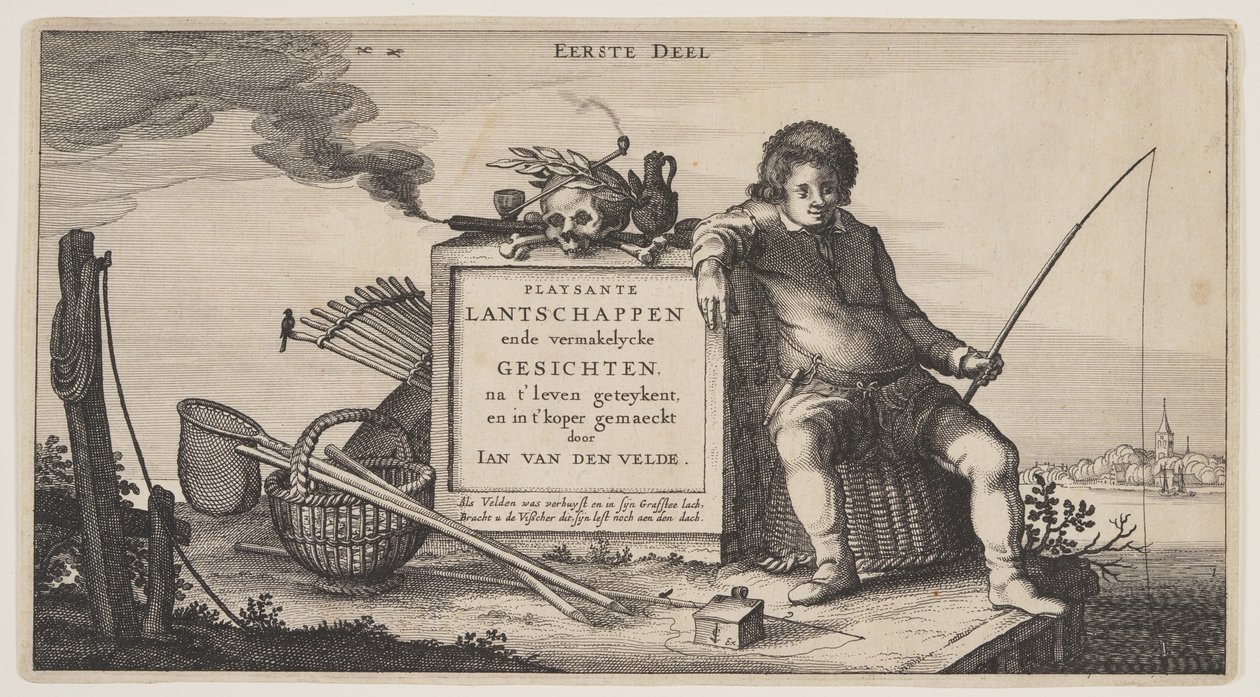 Folha de rosto, de Paisagens (Playsante Lantschappen) de Claes Jansz. Visscher II