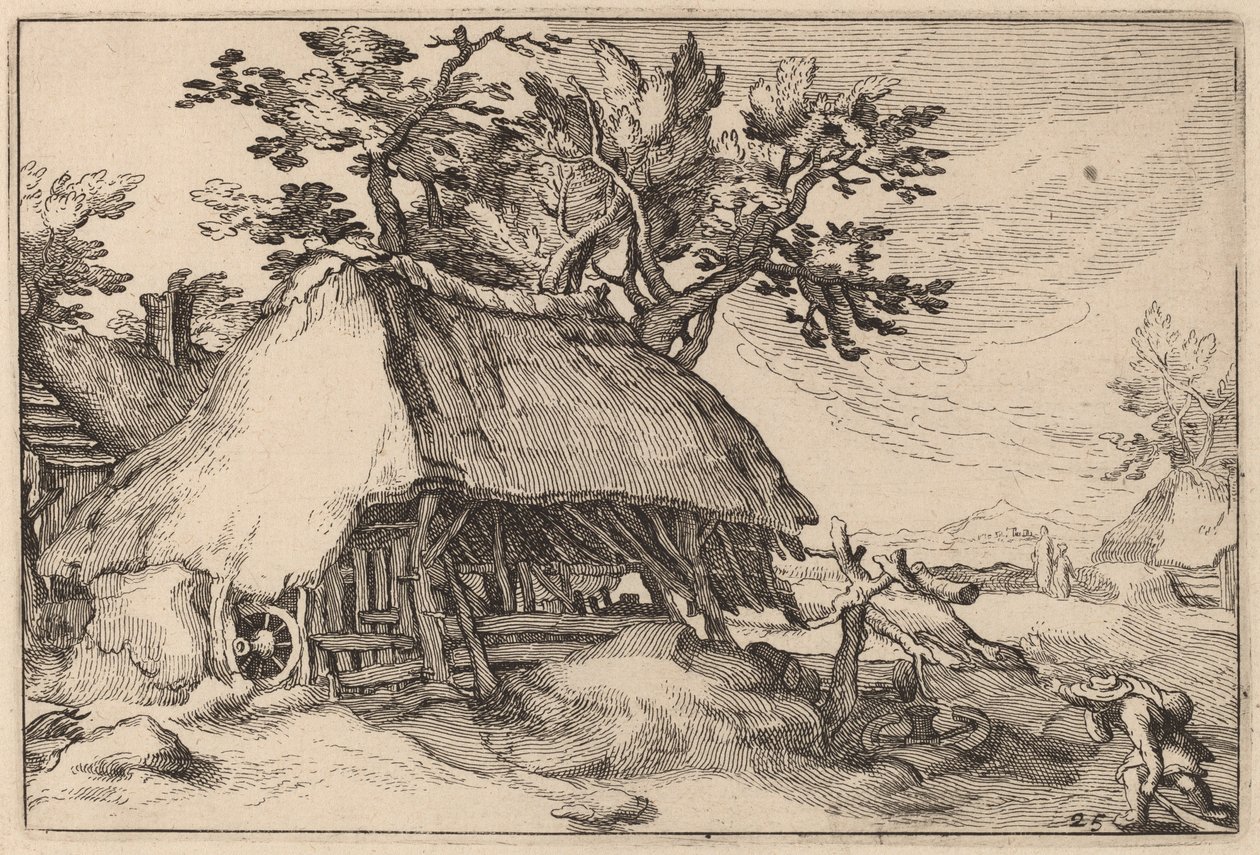 Um celeiro de Claes Jansz Visscher after Abraham Bloemaert after Boëtius Adams Bolswert