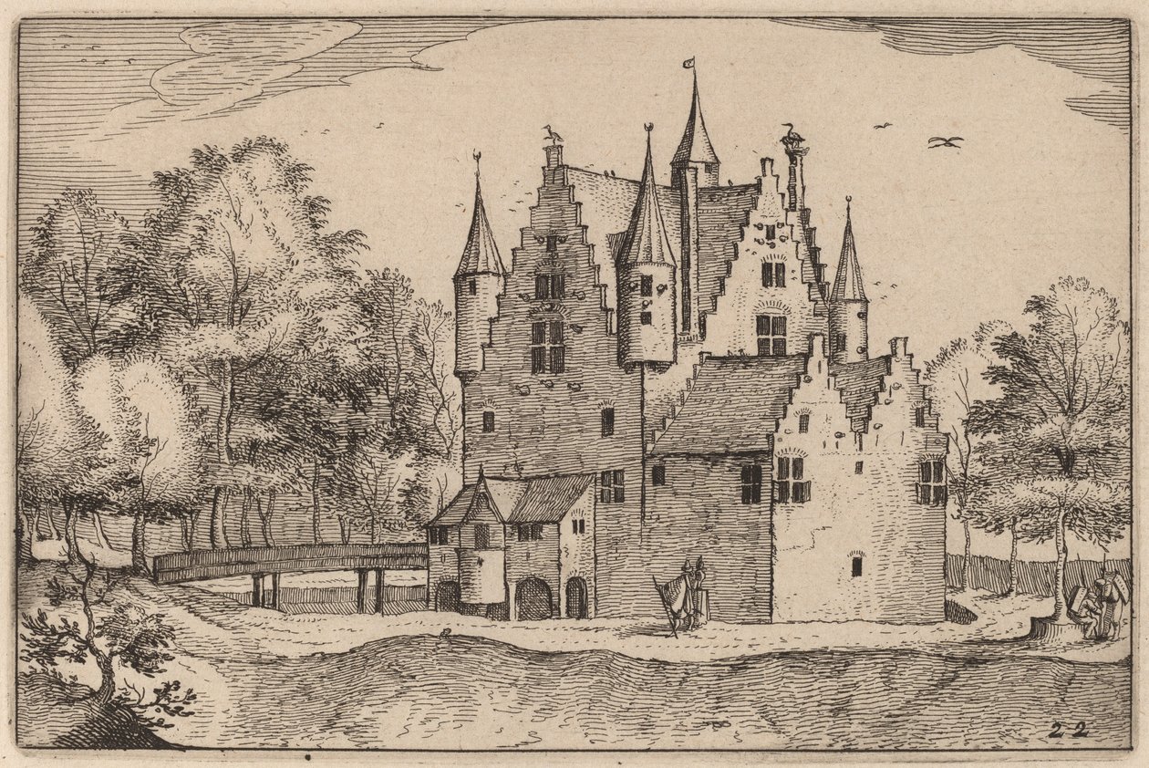 A Castle de Claes Jansz Visscher after Johannes van Doetechum, the Elder after Lucas