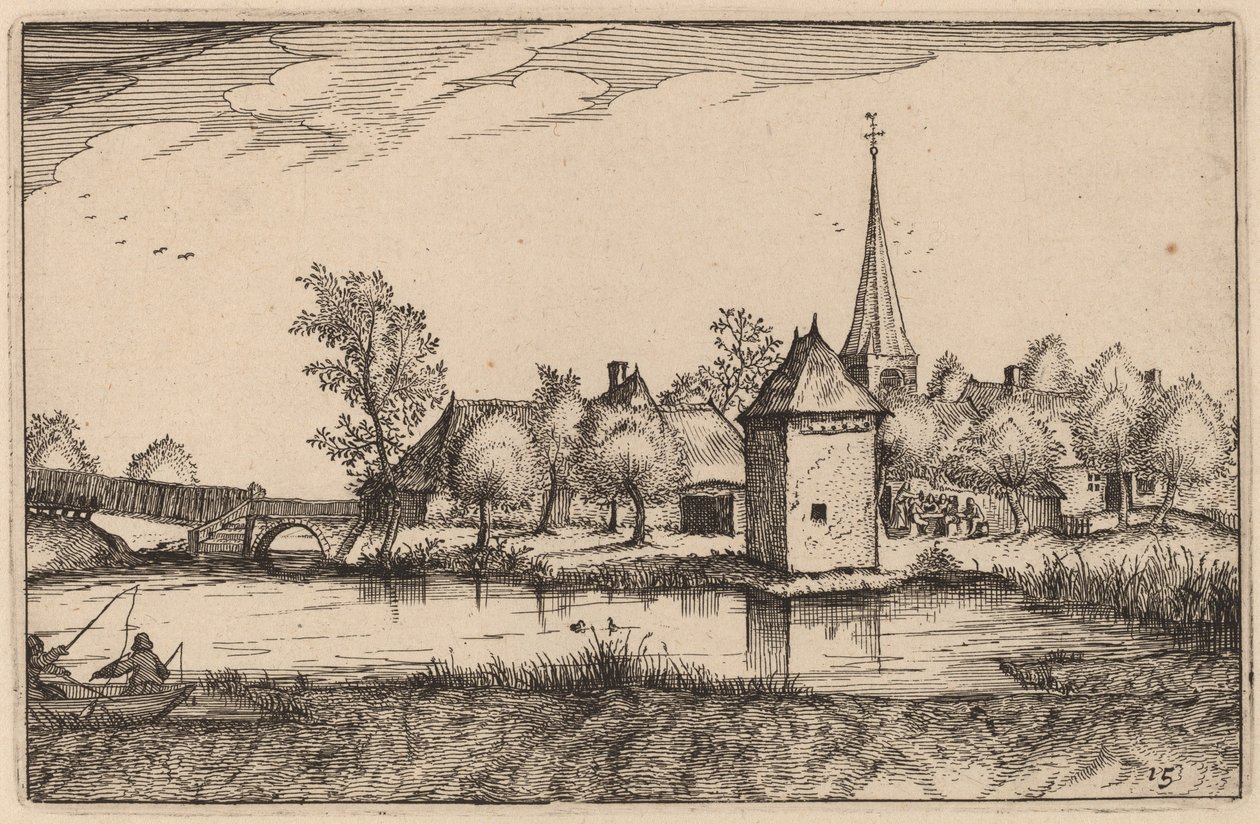 Lagoa e uma vila de Claes Jansz Visscher after Johannes van Doetechum, the Elder after Lucas