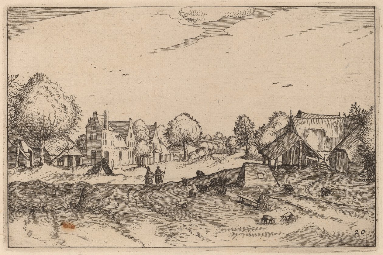 Estrada da Vila de Claes Jansz Visscher after Johannes van Doetechum, the Elder after Lucas