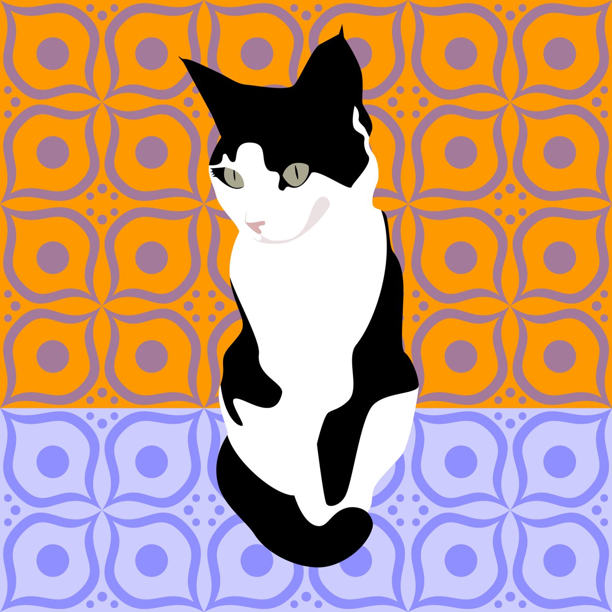 Gato em azulejos marroquinos de Claire Huntley