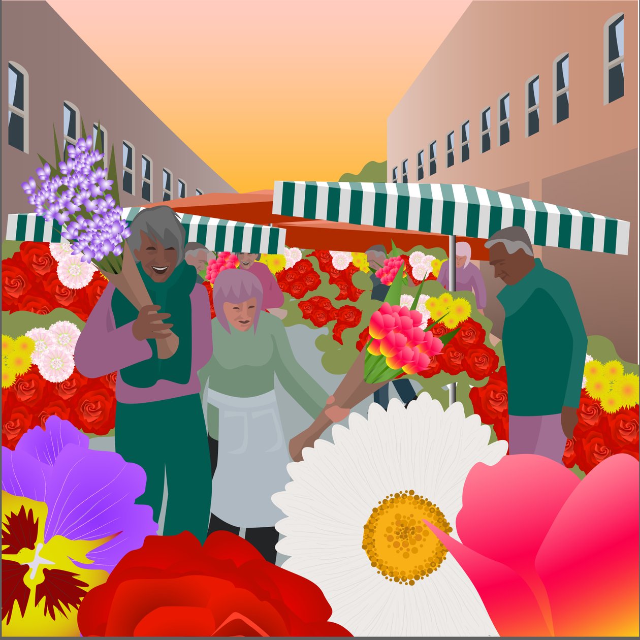 Mercado de Flores na Columbia Road de Claire Huntley