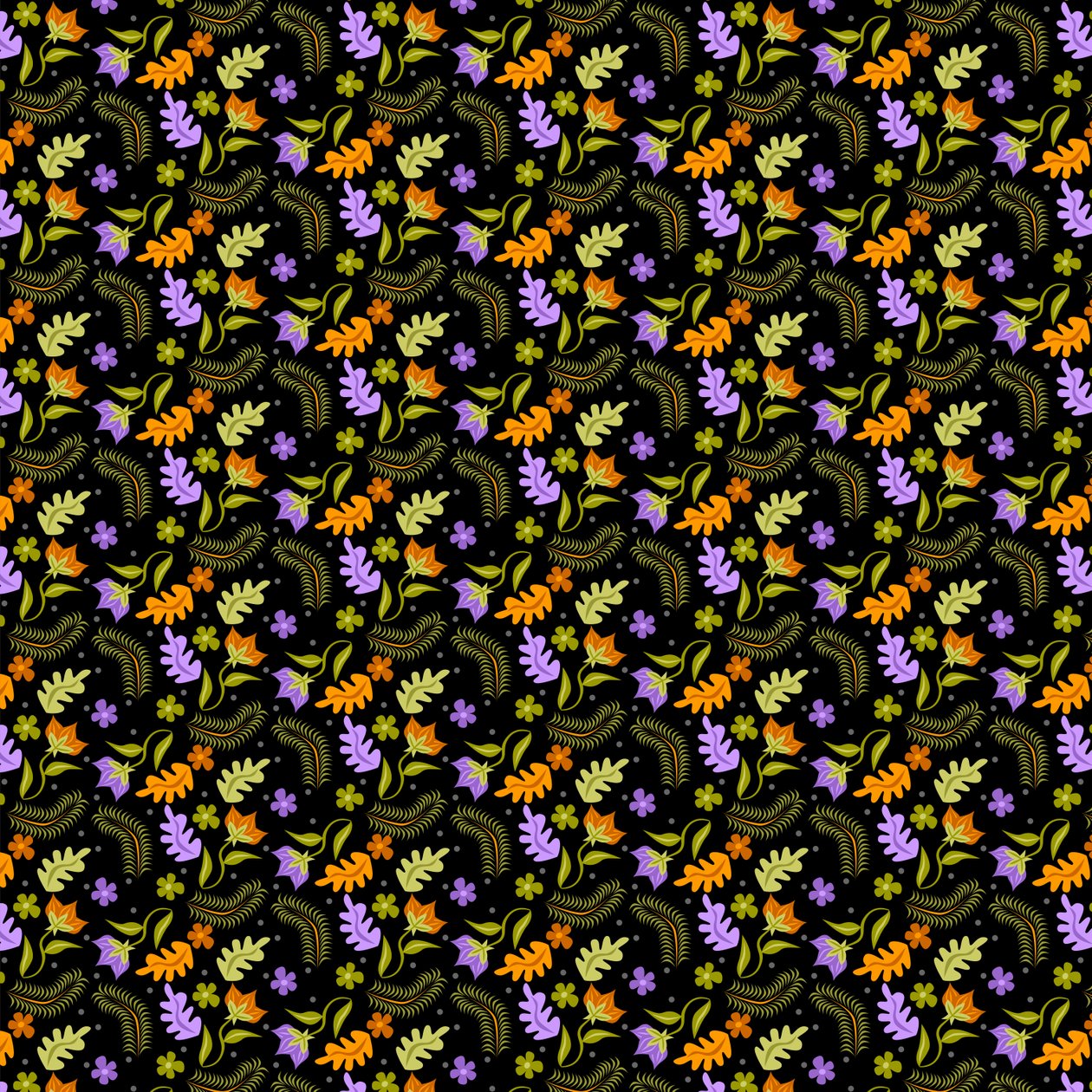 Padrão de Folhas Nocturnas de Claire Huntley