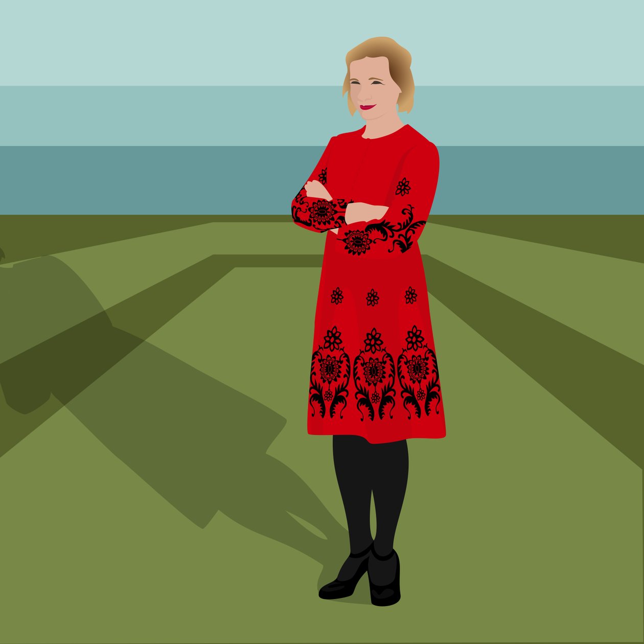 Retrato de Lucy Worsley, Historiadora Inglesa, Autora, Curadora Chefe Conjunto nos Palácios Reais Históricos, e apresentadora de televisão de Claire Huntley