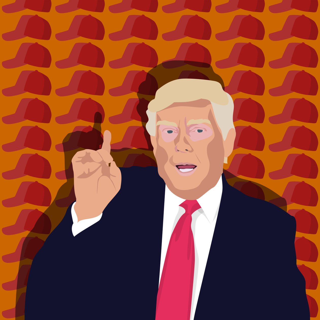 Trump e o boné de beisebol de Claire Huntley