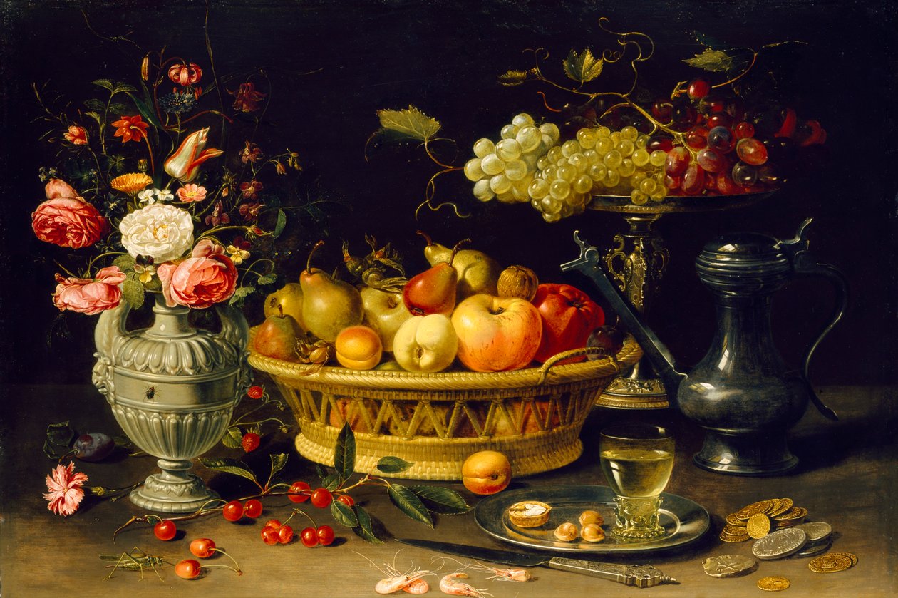 Still Life of Fruit and Flowers, 1608-1621 de Clara Peeters