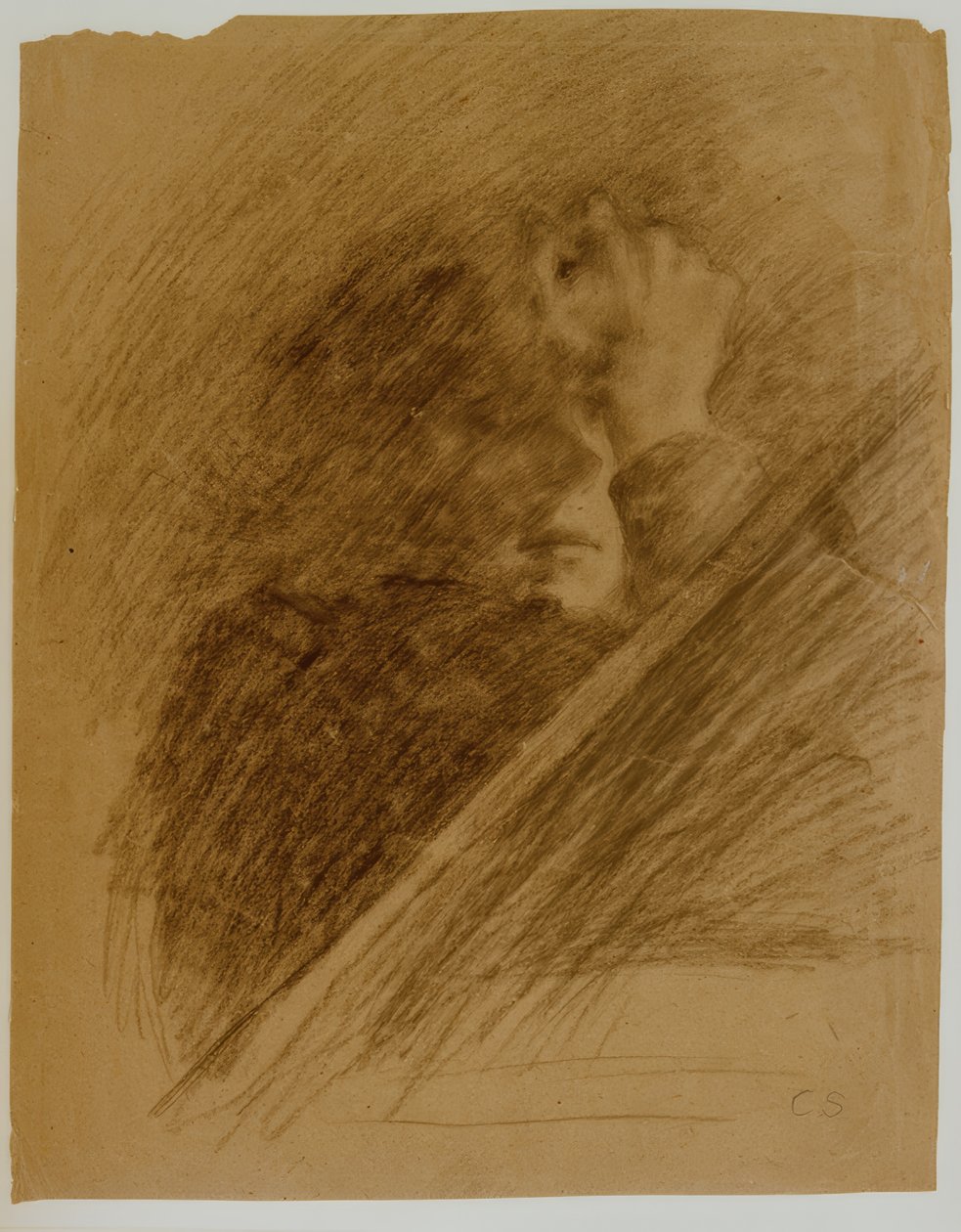 Auto-retrato com braço apoiado de Clara Siewert