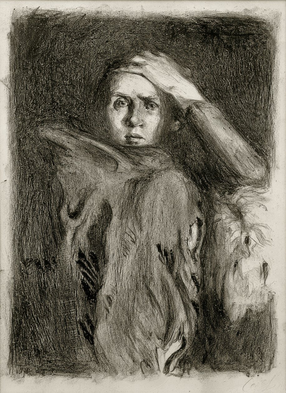 Auto-retrato com braço - estremecimento apoiado de Clara Siewert