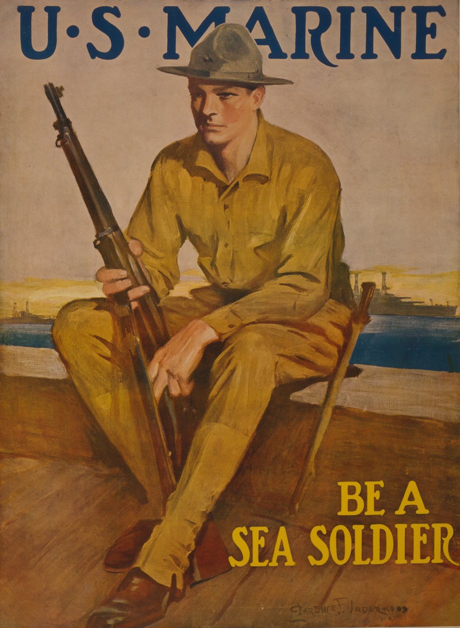 Marinha dos EUA - Seja um soldado do mar, 1917 de Clarence F. Underwood