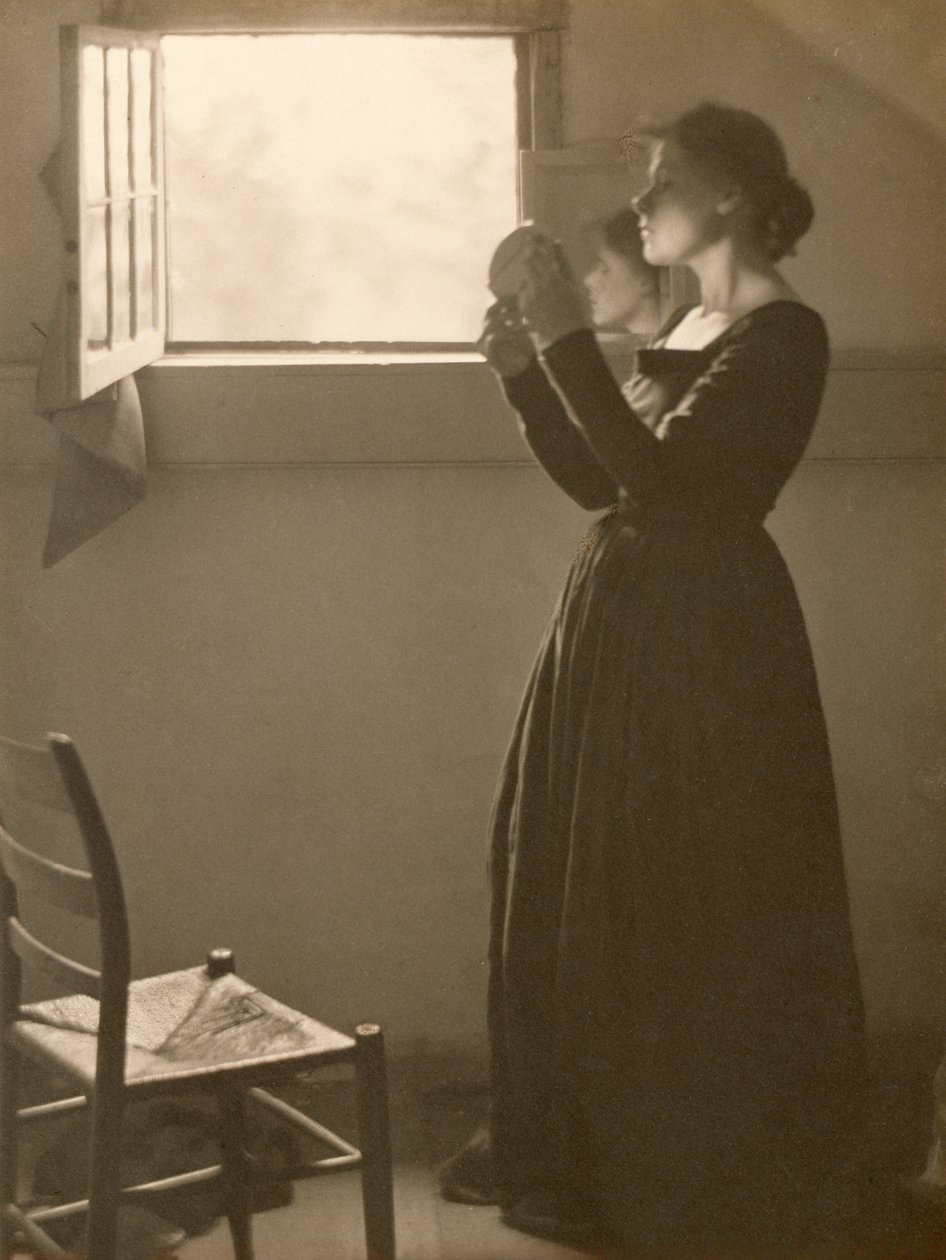 Menina com um espelho, 1898 (impressão de platina) de Clarence Henry White